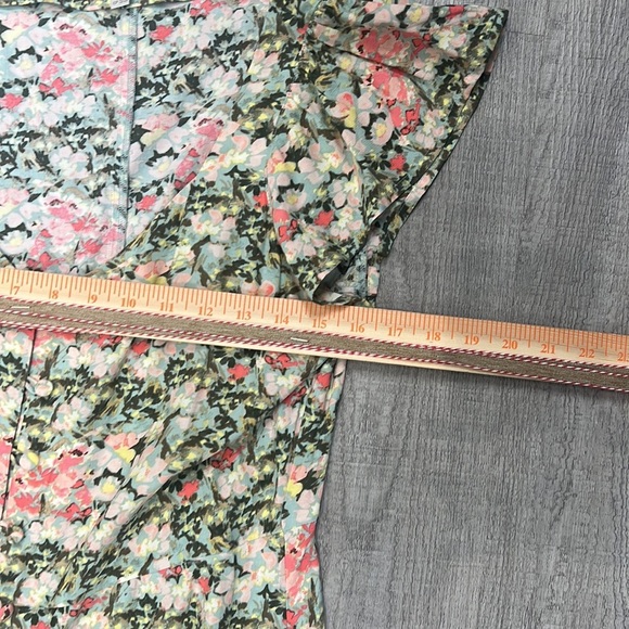 Loft Multicolor Floral Short Sleeve Summer Sundress Midi Dress size 10 - Picture 11 of 14